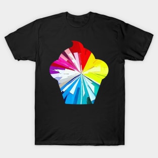 Rainbow Colour Wheel Cupcake T-Shirt